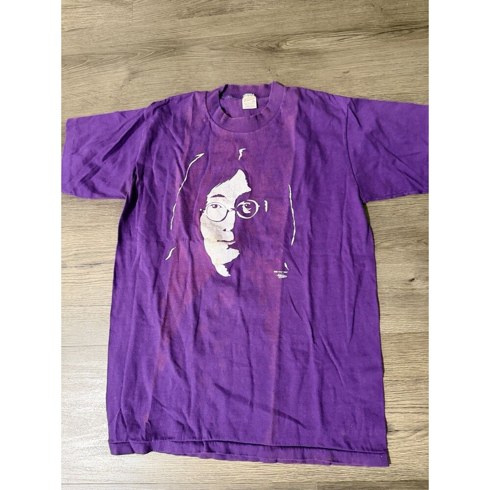 Sportswear John Lennon graphic t-shirt screen-printed silhouette USA Purple Larg